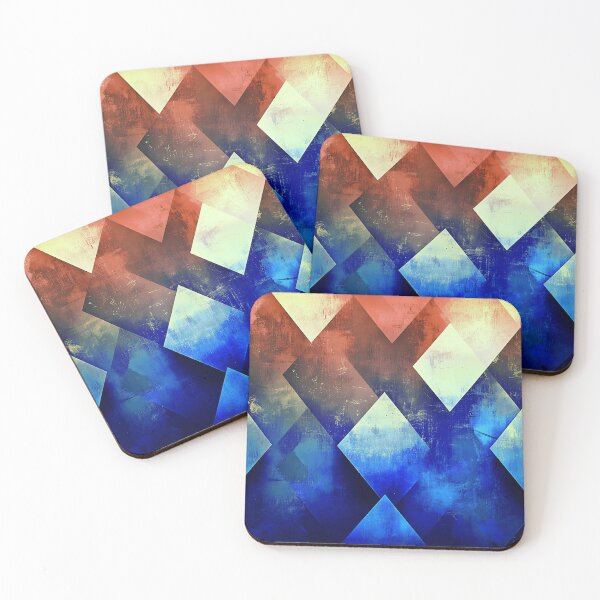 Item preview, red blue diamond pattern geometrical karo tile / dejco.art domin  designed and sold by dejco.art.