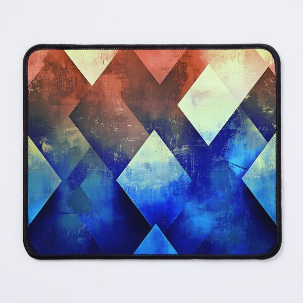 Item preview, red blue diamond pattern geometrical karo tile / dejco.art domin  designed and sold by dejco.art.