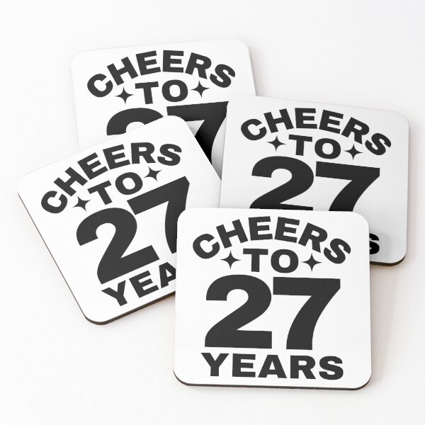 Item preview, Cheers to 27 Years - Birthday or Anniversary Celebration designed and sold by highflycrafts.