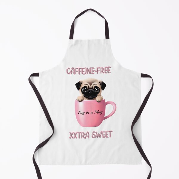 Artikelvorschau, Mops in rosa Tasse, extra süß, koffeinfrei entworfen und verkauft von Lisa Pearlman.