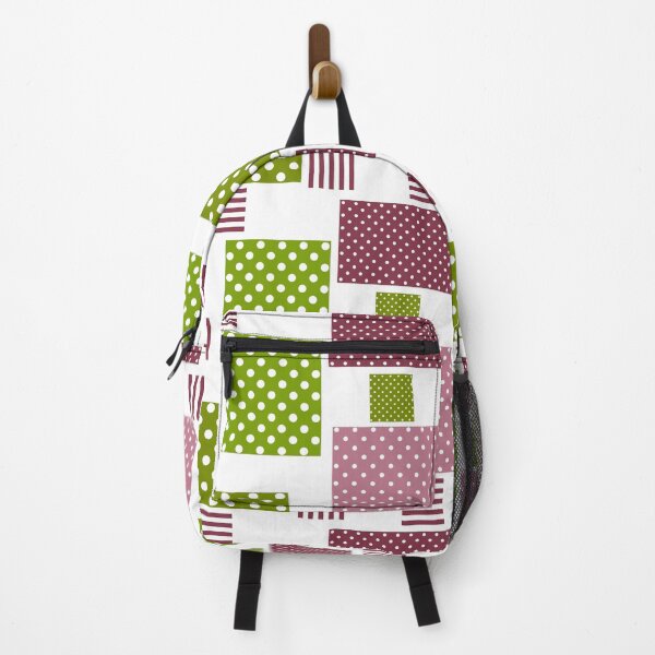 Item preview, Patchwork brown green polka dots white background designed and sold by fuzzyfox.