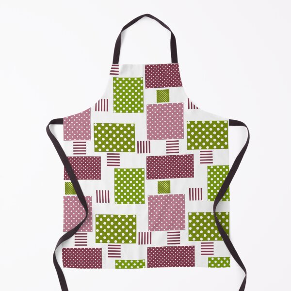 Item preview, Patchwork brown green polka dots white background designed and sold by fuzzyfox.