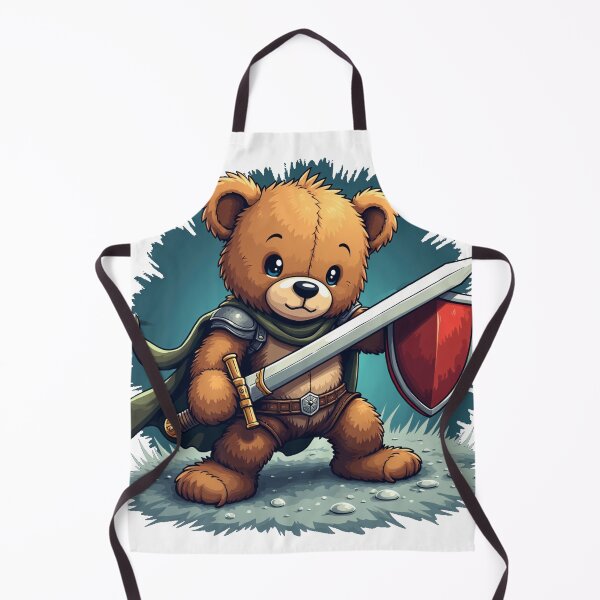 Item preview, Brave Teddy Bear Protector Warrior Knight designed and sold by FunnyFarmDesign.