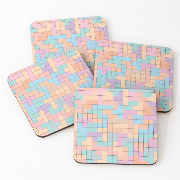 Item preview, Pastel Tetris Grid designed and sold by TheGlitchStitch.