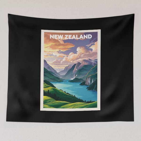 Item preview, New Zealand, Travel Art designed and sold by PinkandP.