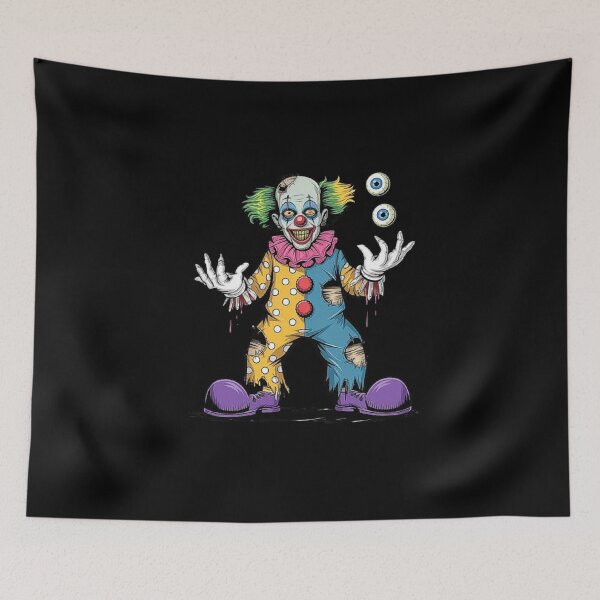 Item preview, Spooky Clown with Juggling Eyes – Creepy Circus Clown Art designed and sold by love3617.