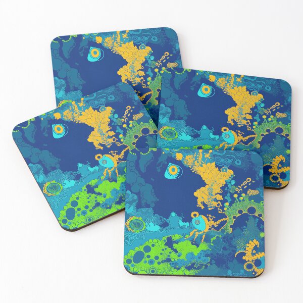 Item preview, Abstract Organic Art - Bright Blue and Green designed and sold by Fab-Haven.