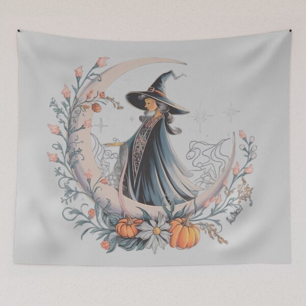 Item preview, Enchanting Boho Witch Crescent Moon Sticker | Whimsical Halloween Decor designed and sold by DEEPDesignsART.