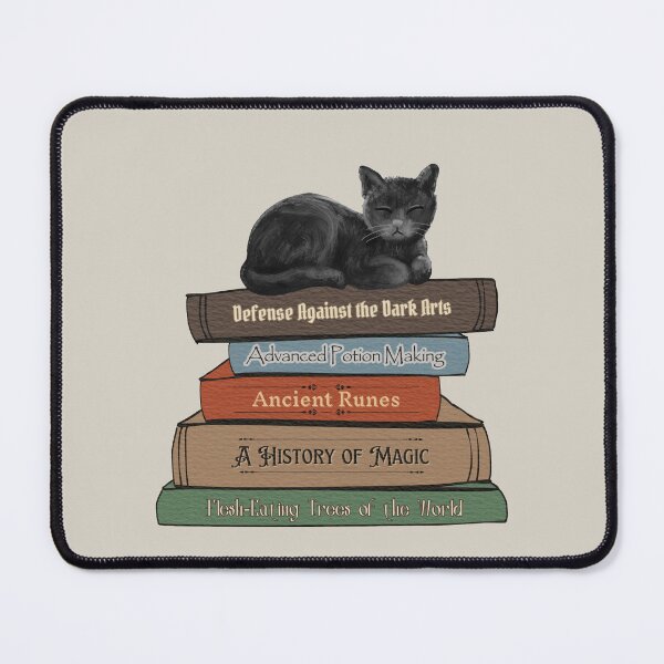 Item preview, Black Cat and a stack of Magic Books designed and sold by ArtsyTales.