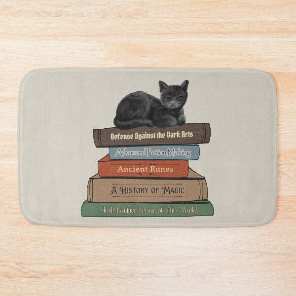 Item preview, Black Cat and a stack of Magic Books designed and sold by ArtsyTales.