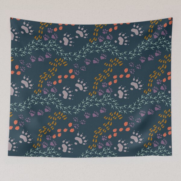 Item preview, Wild animal tracks with woodland colors designed and sold by aysegulkacar.