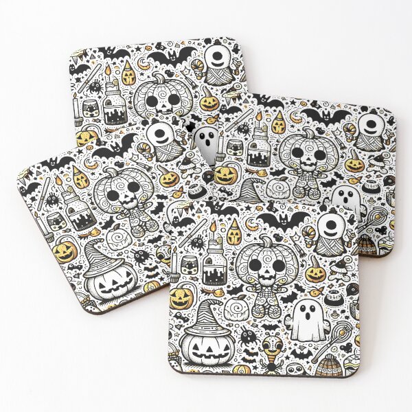 Item preview, Spooky Halloween Doodle designed and sold by Thai Vibe Studio.
