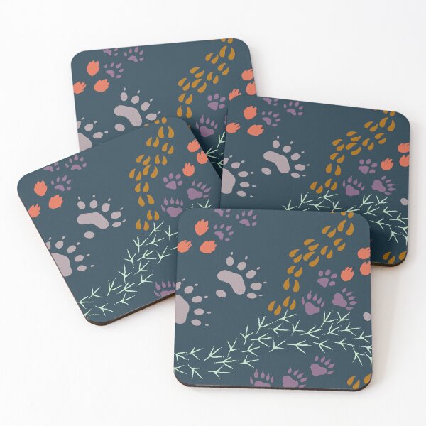 Item preview, Wild animal tracks with woodland colors designed and sold by aysegulkacar.