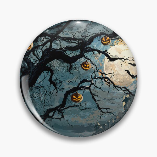 Item preview, Spooky Halloween Tree with Hanging Pumpkins and Full Moon designed and sold by Fab-Haven.