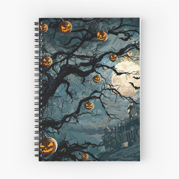 Item preview, Spooky Halloween Tree with Hanging Pumpkins and Full Moon designed and sold by Fab-Haven.