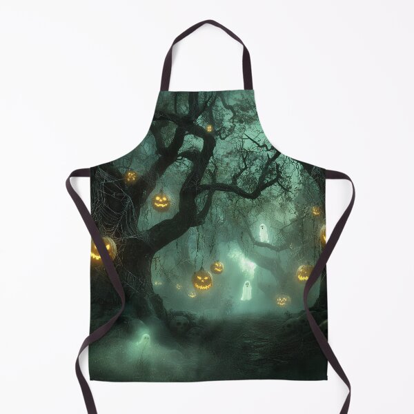 Item preview, Halloween Forest with Floating Jack-o'-lanterns and Ghosts designed and sold by Fab-Haven.