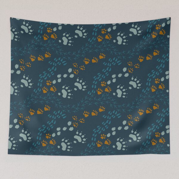 Item preview, Wild animal tracks with limited color palette designed and sold by aysegulkacar.