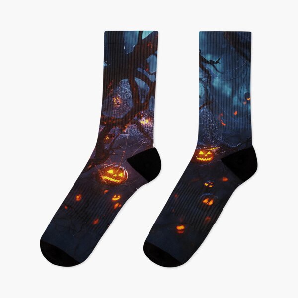 Item preview, Spooky Halloween Forest with Glowing Pumpkins designed and sold by Fab-Haven.