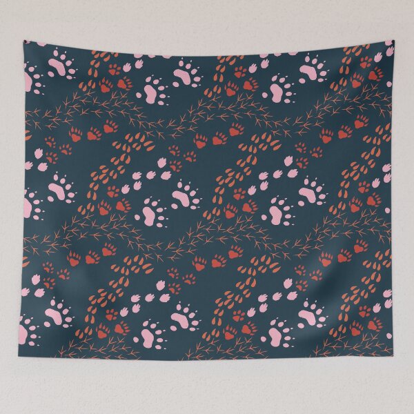 Item preview, Wild animal tracks with red tones designed and sold by aysegulkacar.
