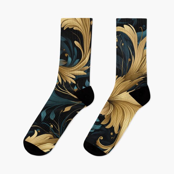 Item preview, Luxurious Gold and Blue Floral Pattern designed and sold by Fab-Haven.