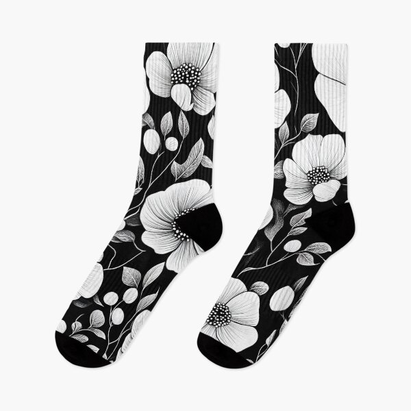 Item preview, Vintage Black and White Floral Pattern designed and sold by Fab-Haven.