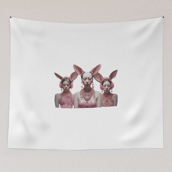 Item preview, Gothic pink women rabbit head | pop surrealism  designed and sold by TaliaShin.