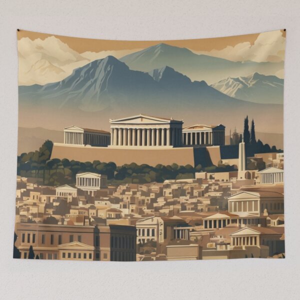 Artikelvorschau, 093 Vintage Athen, Griechenland Poster-Design entworfen und verkauft von Alexis Art Collection.
