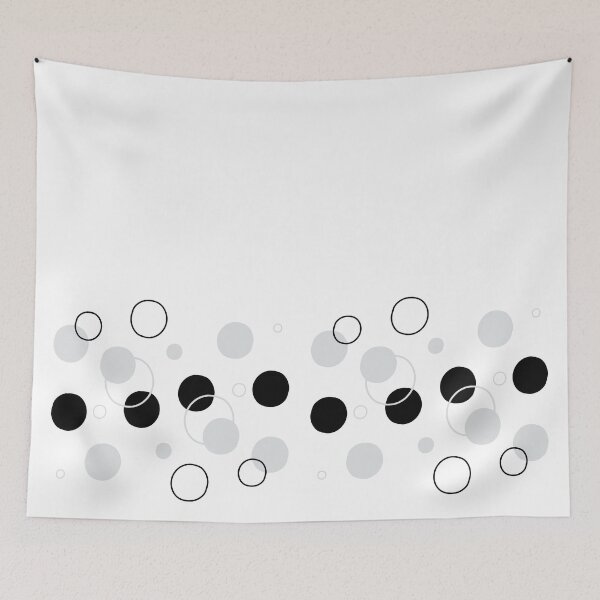 Item preview, Floating Black-Silver Bubbles: A Playful Dance of Minimalism and Elegance, Unique, Unique designed and sold by villacreativa.
