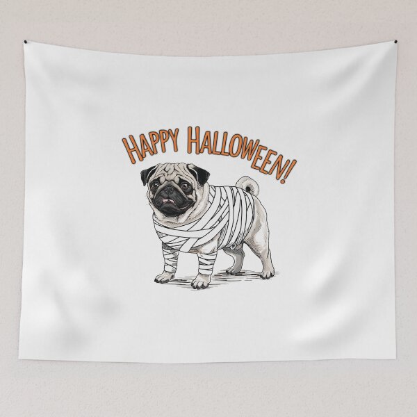 Item preview, Pug Mummy | Happy Halloween | designed and sold by pafkrusk.