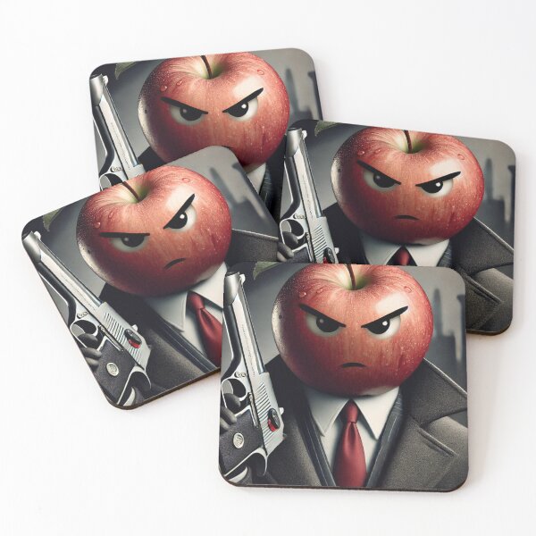 Item preview, Deadly Hitman Apple in Noir Suit - Dark and Dangerous designed and sold by mkzmerch.
