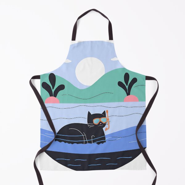 Item preview, Swimmer Cat , Black Cat Swimming In The Lake. designed and sold by DotisDreams.