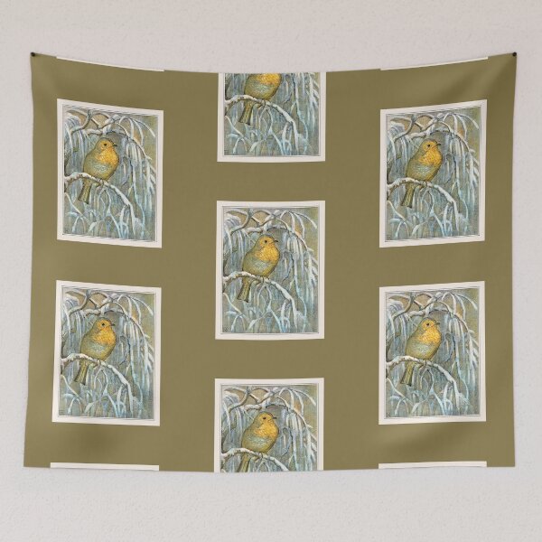 Item preview, Little Yellow Bird Sitting In A Snowy Tree designed and sold by KeksWorkroom.