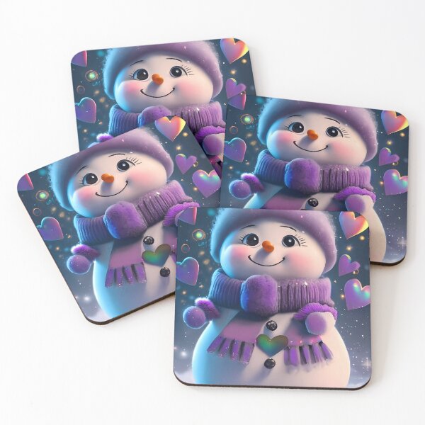 Item preview, A Purple-Scarfed Snow Sweetheart - snowman girl designed and sold by EmeraldeaDesign.