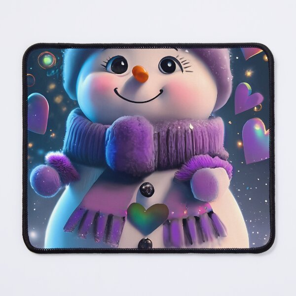 Item preview, A Purple-Scarfed Snow Sweetheart - snowman girl designed and sold by EmeraldeaDesign.