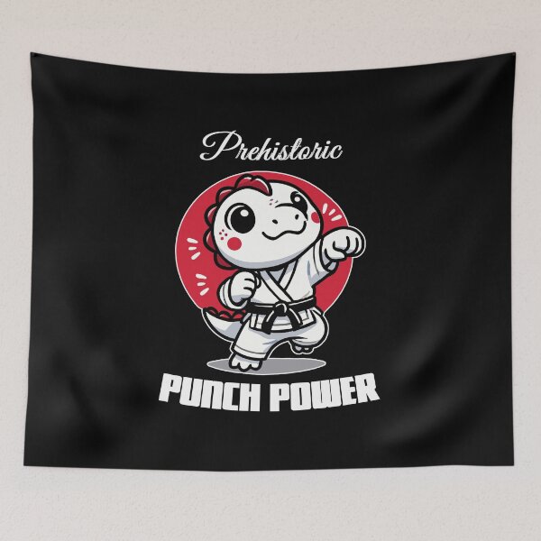 Item preview, Prehistoric Punch Power - Cute Karate Dino designed and sold by MaateoDesign.
