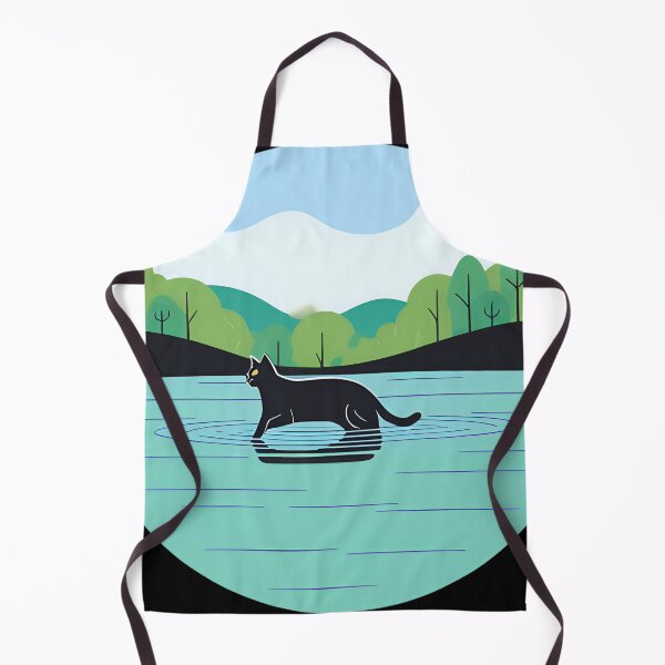 Item preview, Swimmer Cat , Black Cat Swimming In The Lake. designed and sold by DotisDreams.
