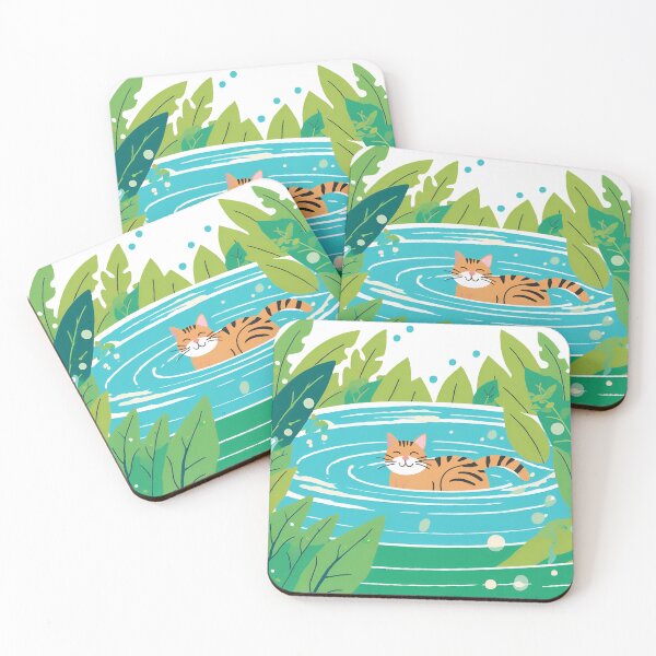 Item preview,  Swimmer Cat , Red Cat Swimming In The Lake. designed and sold by DotisDreams.