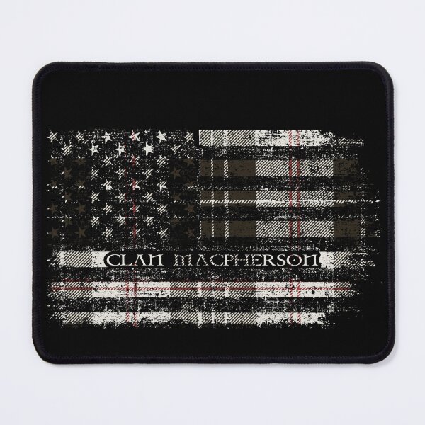 Item preview, Clan MacPherson of Cluny Black & White Scottish tartan US flag kilt Scotland designed and sold by Clan1093.