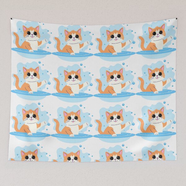 Item preview,  Swimmer Cat , Red Cat Is Playing In The Water designed and sold by DotisDreams.