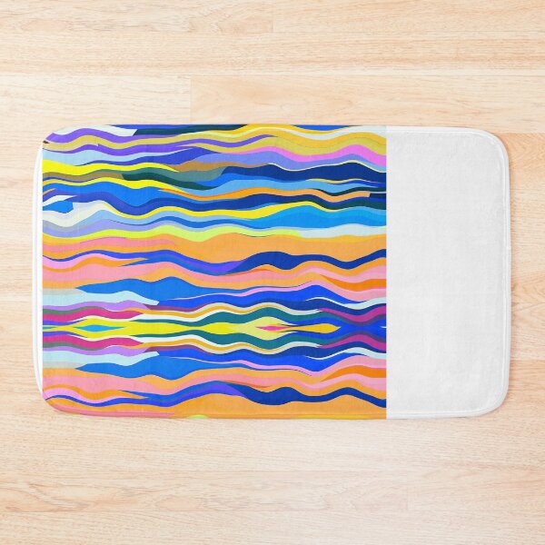 Item preview, Bright Cool Colourful Sea Waves|| Horizontal Waves designed and sold by Pattern Hub.