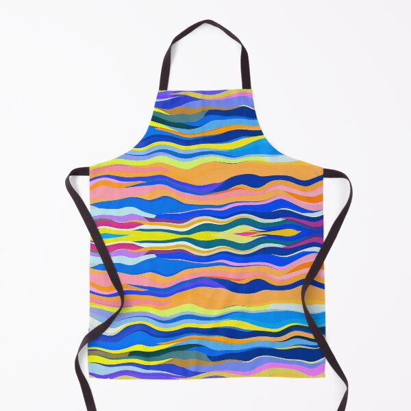 Item preview, Bright Cool Colourful Sea Waves|| Horizontal Waves designed and sold by Pattern Hub.