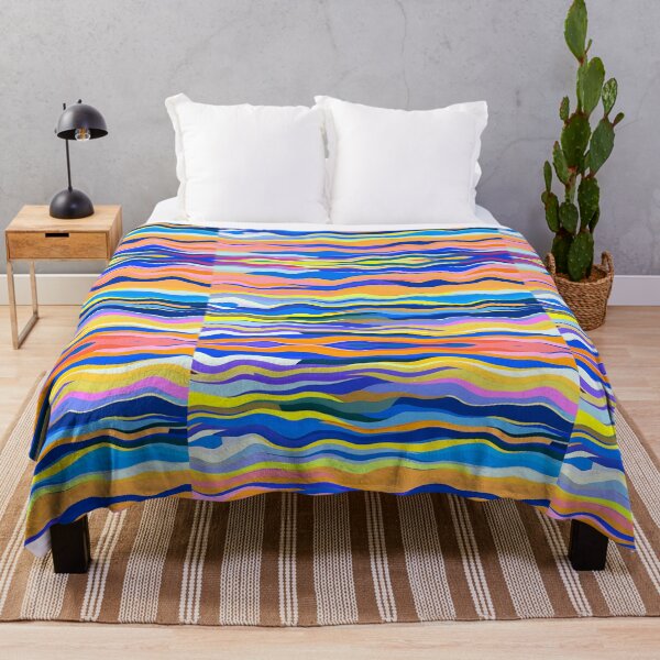 Item preview, Bright Cool Colourful Sea Waves|| Horizontal Waves designed and sold by Pattern Hub.
