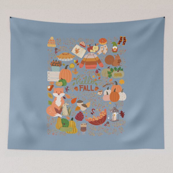 Item preview, Cozy Hello Fall Fox designed and sold by LivingRoomZoo.