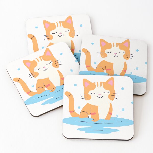Item preview, Swimmer Cat , Red Cat Is Playing In The Water designed and sold by DotisDreams.