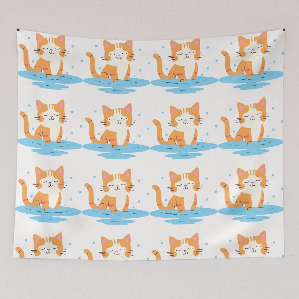 Item preview, Swimmer Cat , Red Cat Is Playing In The Water designed and sold by DotisDreams.
