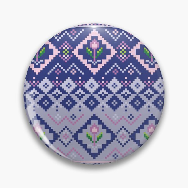 Item preview, Pixel art flower on Blue background wallpaper. designed and sold by Alynek-Design.