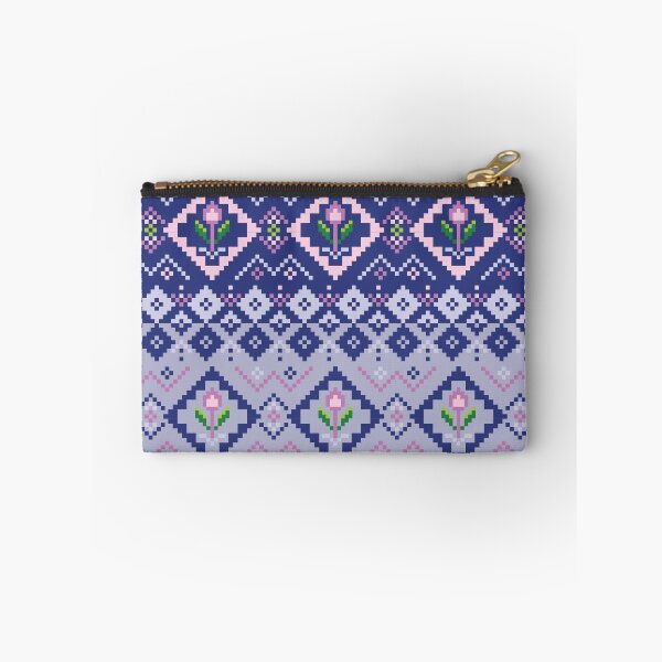 Item preview, Pixel art flower on Blue background wallpaper. designed and sold by Alynek-Design.