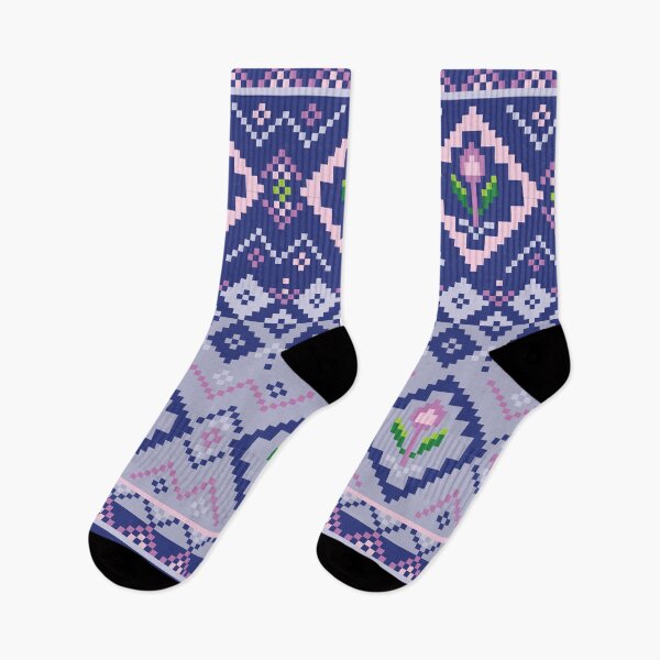 Item preview, Pixel art flower on Blue background wallpaper. designed and sold by Alynek-Design.