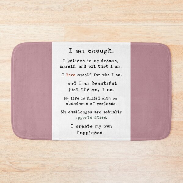Item preview, I am enough text type writer style designed and sold by HawaiiSofia.