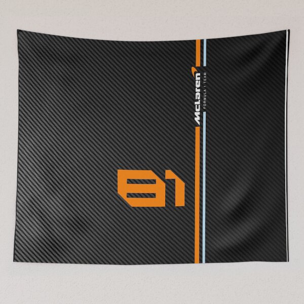 Item preview, Minimalistic Oscar Piastri carbon fibre Black and orange designed and sold by Pink Polar F1.
